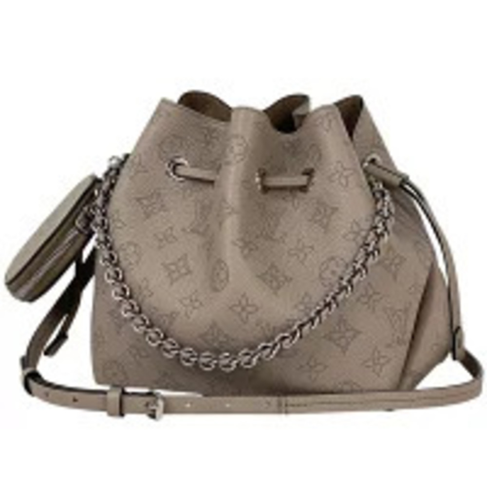 Louis Vuitton Bella Shoulder Bag Drawstring Perforated Handbag Monogram Mahina